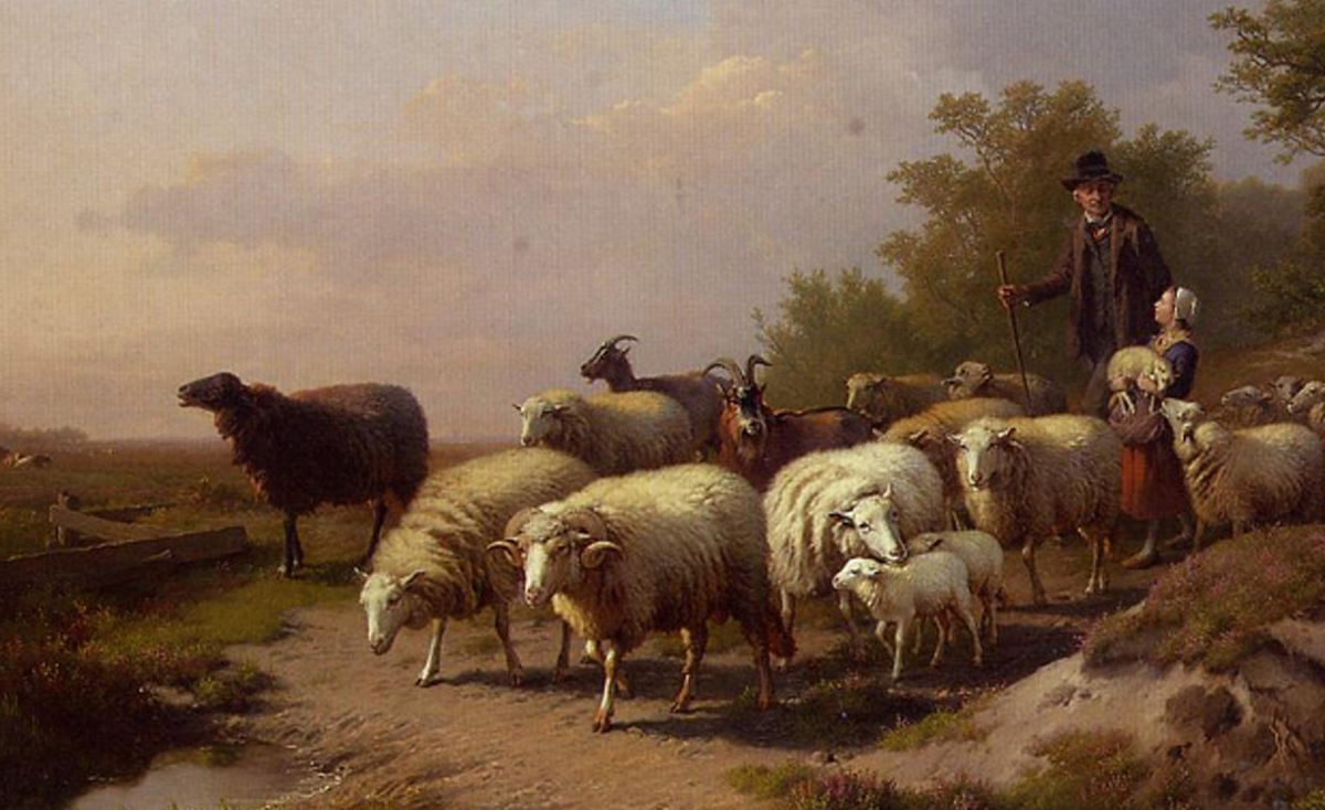 Антон Эберт художник картина стрижка овец